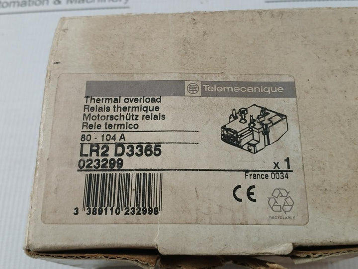 Telemecanique Thermal Overload Relay Lr2 D3365