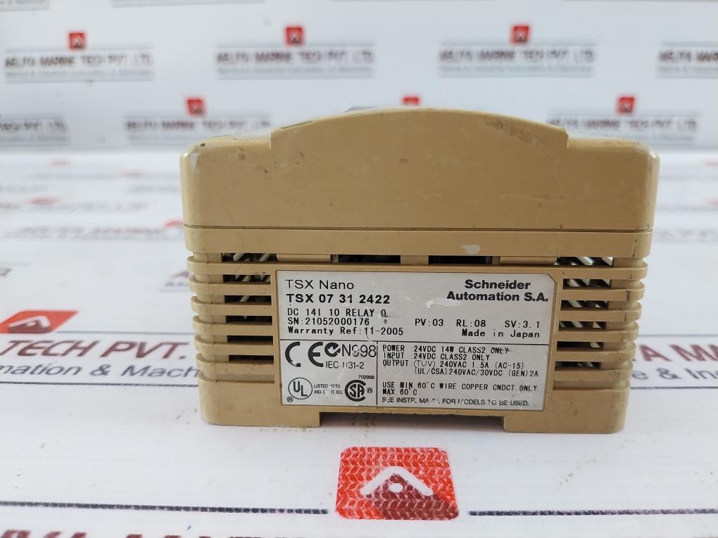 Telemecanique Tsx 07 31 2422 Input/output Module 24vdc 14 10 Relay 240vac