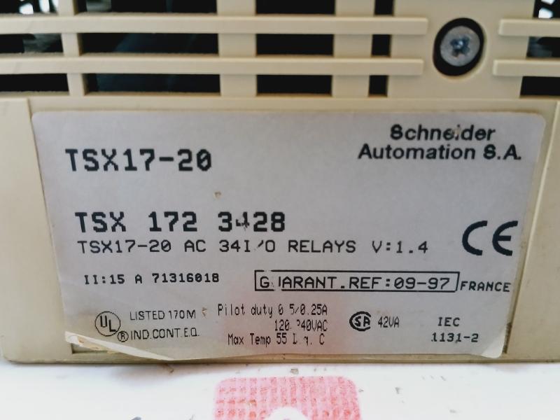 Telemecanique Tsx17-20 Plc Module Modicon Square D Programmable Logic Controller