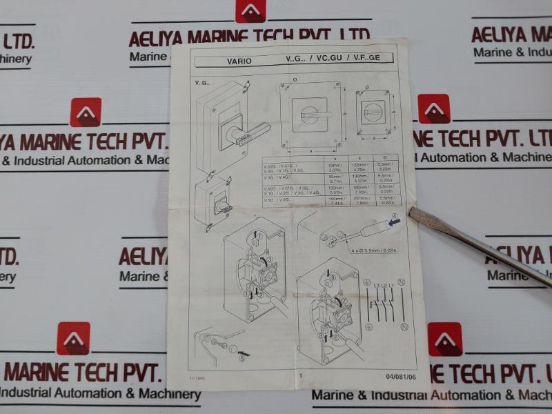 Telemecanique Vc3gu Emergency Stop/main Switch In Enclosure 45a Ip55 3 Pole