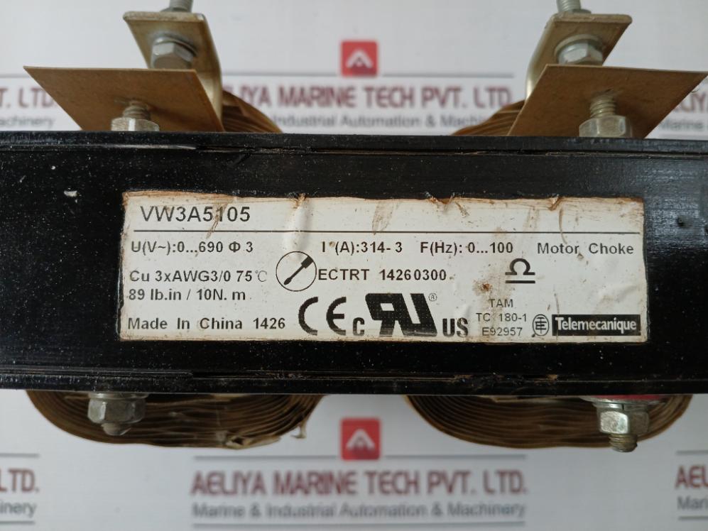 Telemecanique Vw3A5105 Motor Choke Cu 3Xawg 3/0 75C Tc180-1 E92957