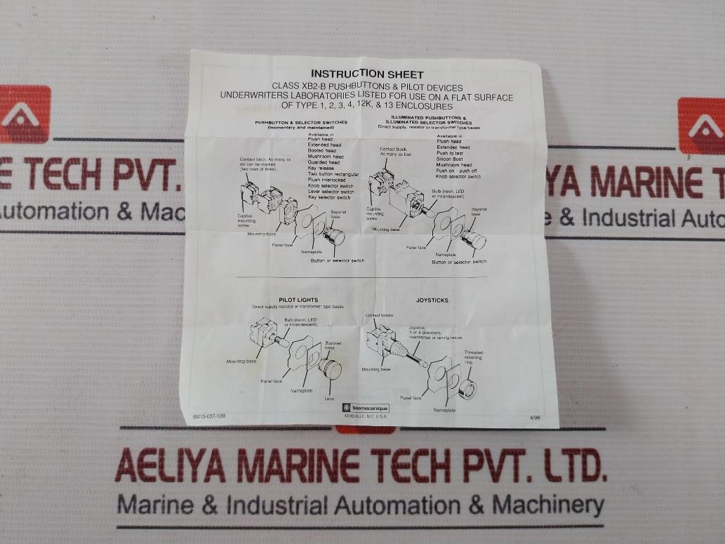 Telemecanique Xb2-b Metal Pushbutton Switch