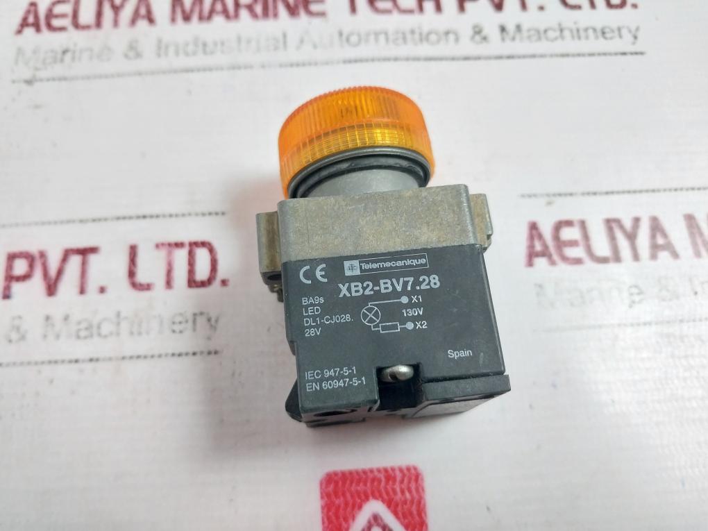 Telemecanique Xb2-bv7.28 Signalling Indicator Led Orange, 28v