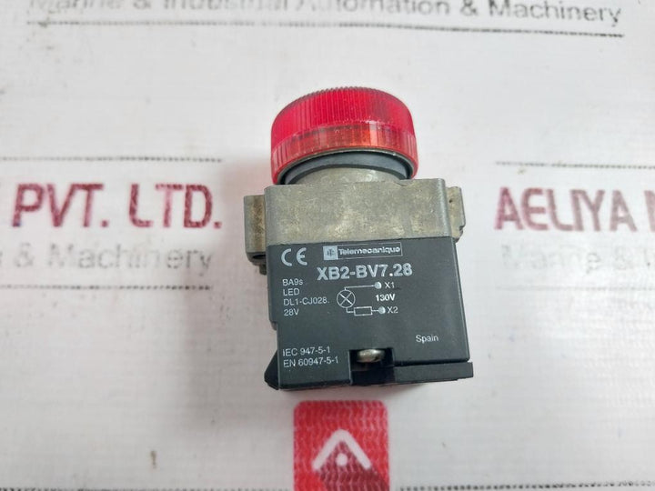 Telemecanique Xb2-bv7.28 Signalling Indicator Led Red, 28v
