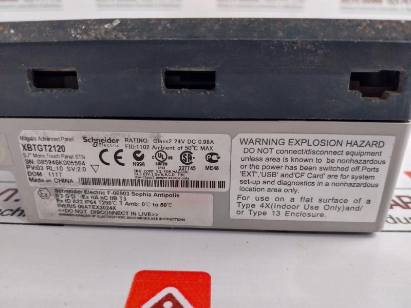 Telemecanique Xbtgt2120 Advanced Touchscreen Panel Dc24v---26w