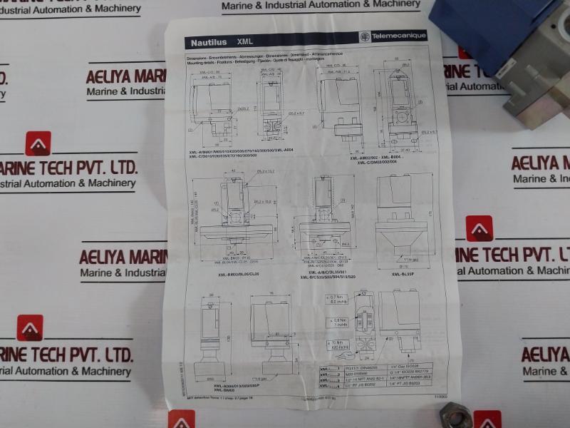 Telemecanique Xml-c004b2s11 Nautilus Pressure Switch 0.25-4 Bar/3,63-58 Psi