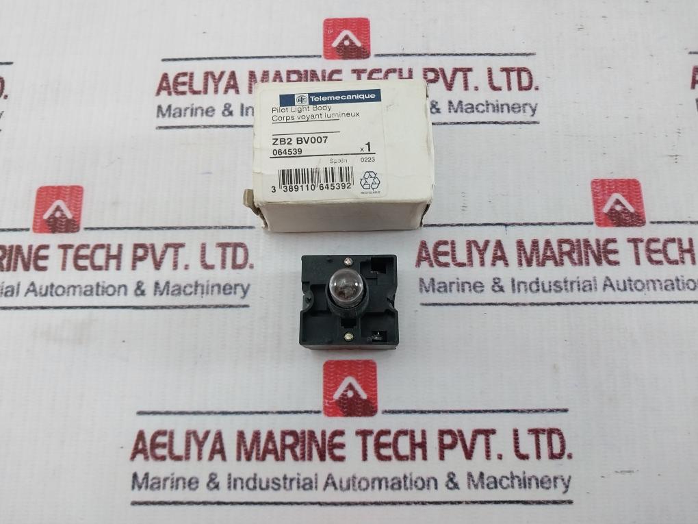 Telemecanique Zb2-bv007 Pilot Light Body For Front Mounting 130V 2.6W Max Ba9S