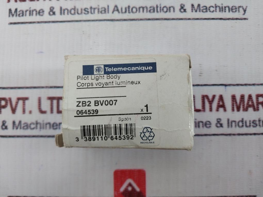 Telemecanique Zb2-bv007 Pilot Light Body For Front Mounting 130V 2.6W Max Ba9S