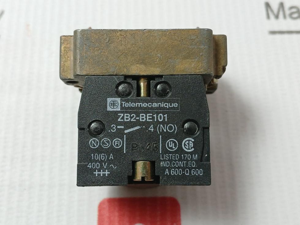 Telemecanique Zb2-bz101 Push Button Contact Block 10A 400Vac