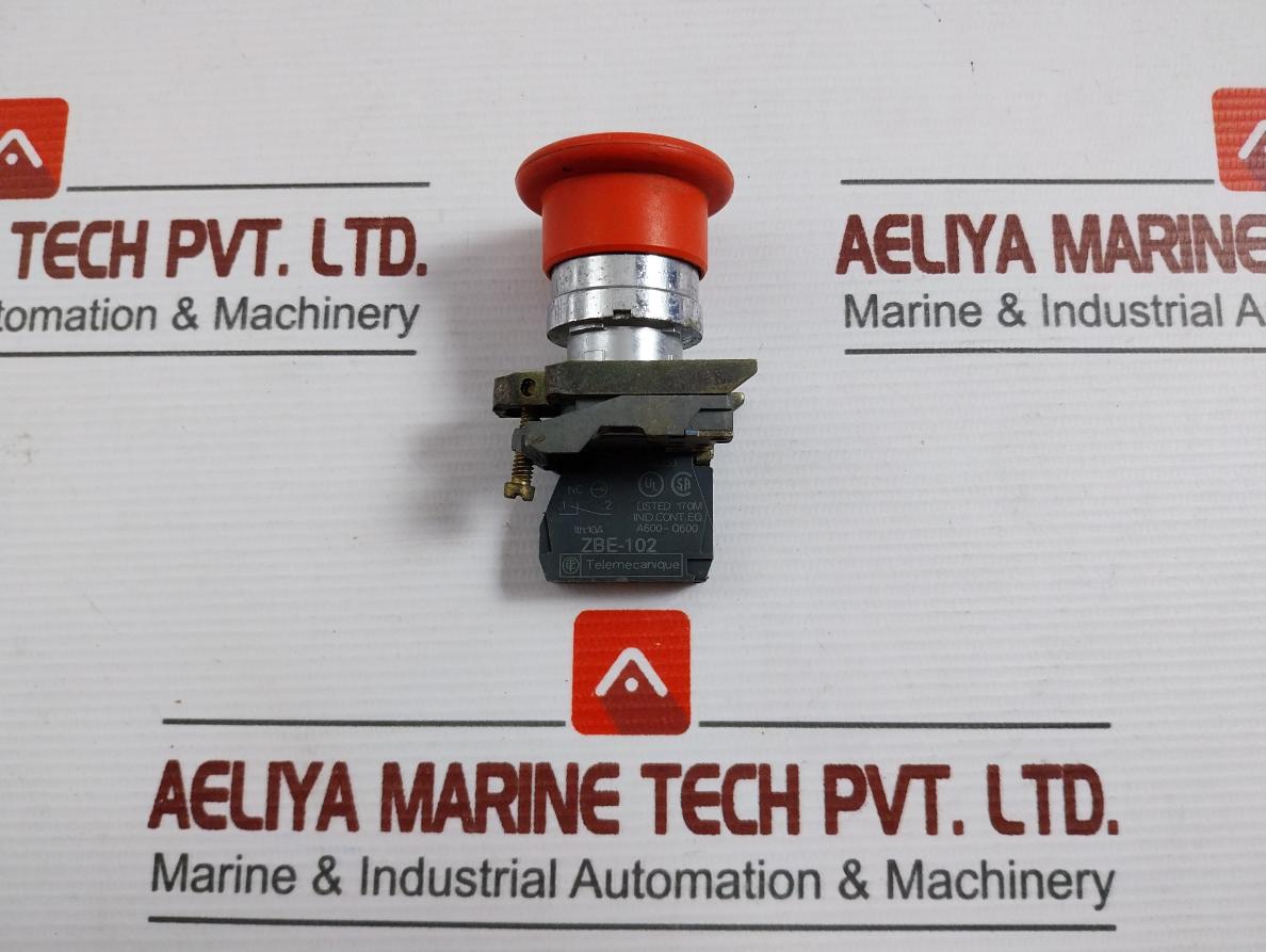 Telemecanique Zbe-102 Contact Block W/ Emergency Stop Button