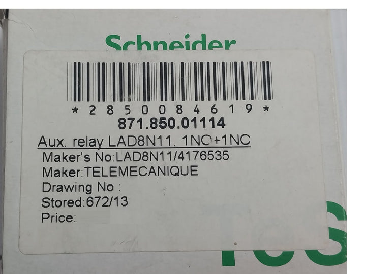 Telemecanique Lad8N11 Auxiliary Contact Block 15123820131