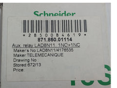 Telemecanique Lad8N11 Auxiliary Contact Block 15123820131