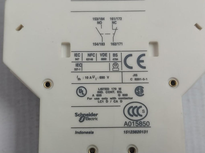 Telemecanique Lad8N11 Auxiliary Contact Block 15123820131