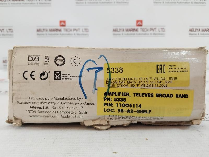 Televes 5338 High-power Broadband Amplifier Dtkom 11006114 196-264V 50/60Hz 16W