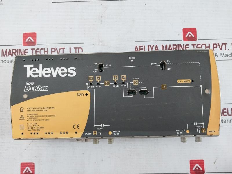 Televes 5338 High-power Broadband Amplifier Dtkom 11006114 196-264V 50/60Hz 16W