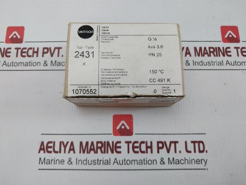 Temperature Control Valve Pn25 Samson 2431K