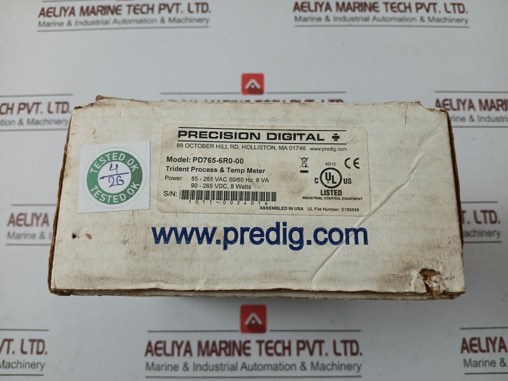 Temperature Digital Panel Meter Pd765-6R0-00 Precision Digital 50/60 Hz