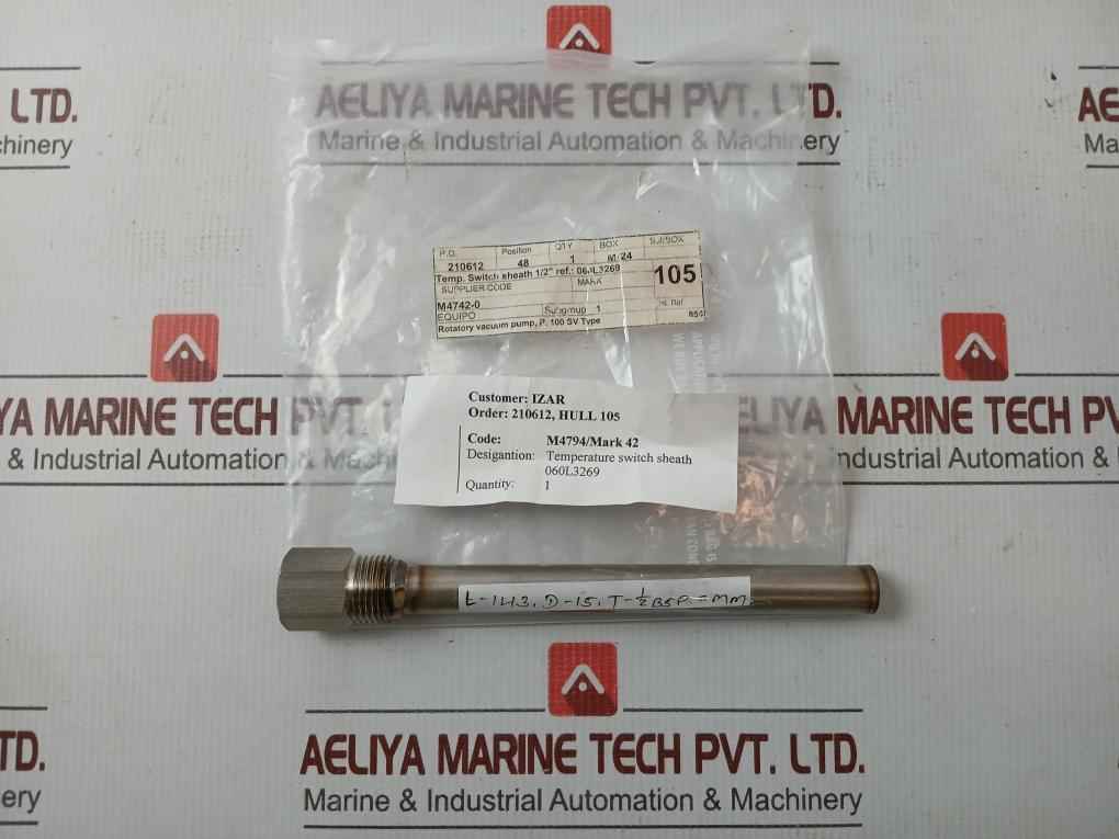 Temperature Switch Sheath For Rotary Vacuum Pump M4794