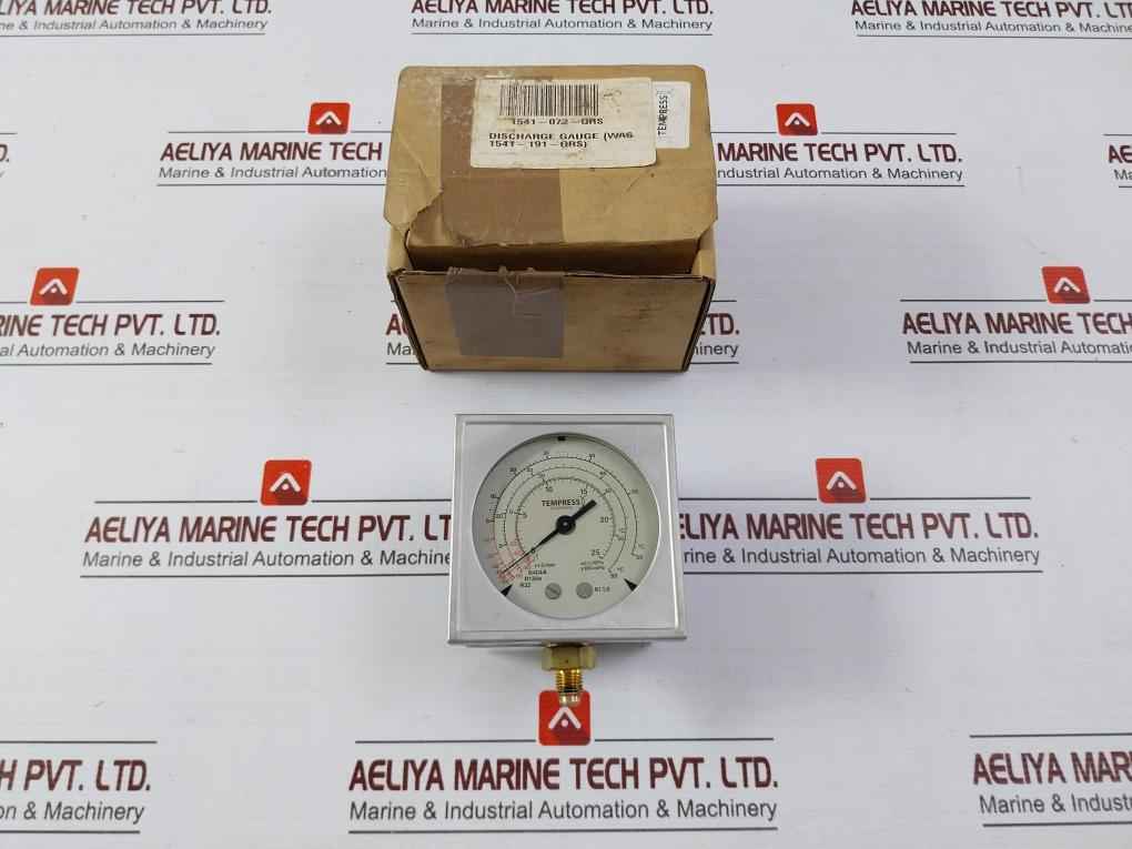 Tempress 1541-072-qrs Discharge Pressure Gauge Dn 88X88 -1 To 25 X 1.0 Bar