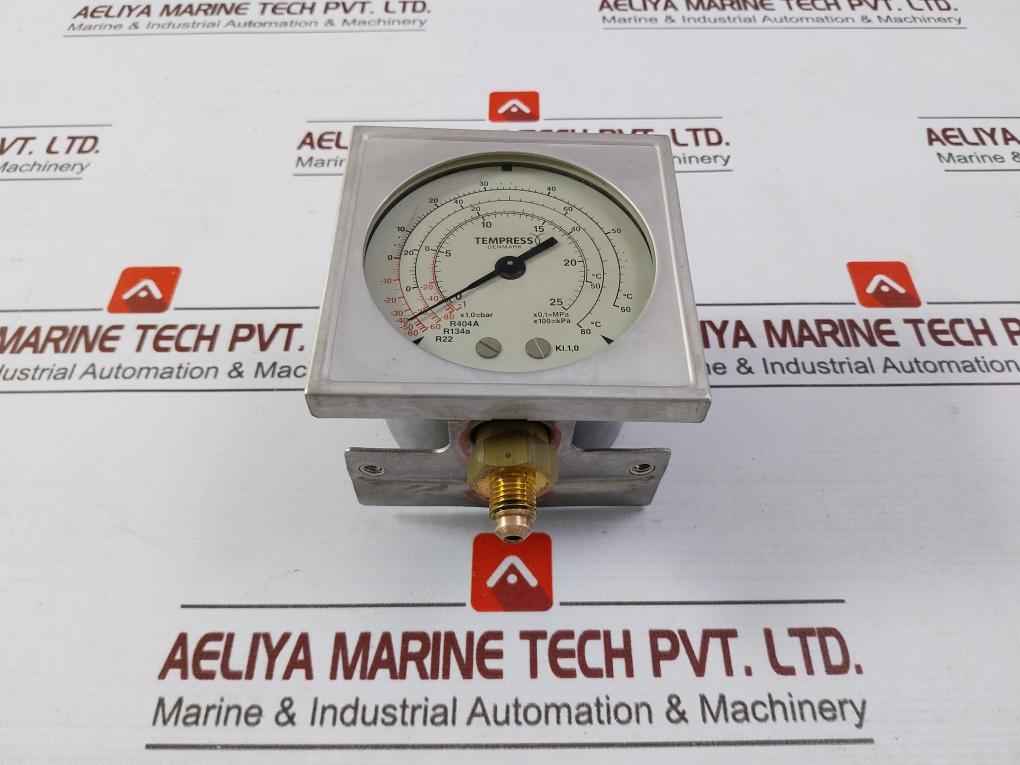 Tempress 1541-072-qrs Discharge Pressure Gauge Dn 88X88 -1 To 25 X 1.0 Bar