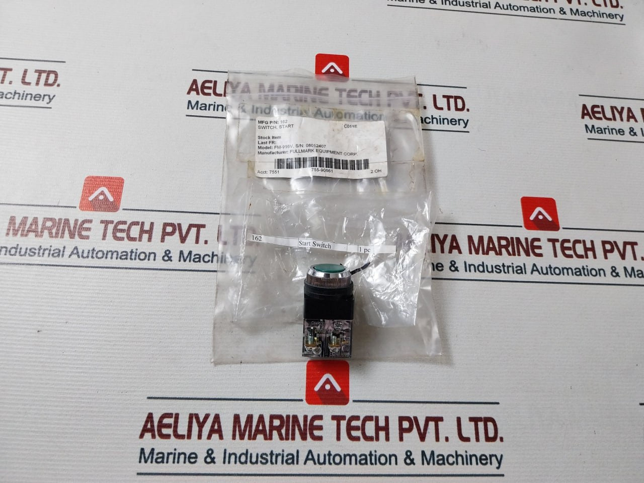 Tend 6A 250Vac Green Push Button Switch