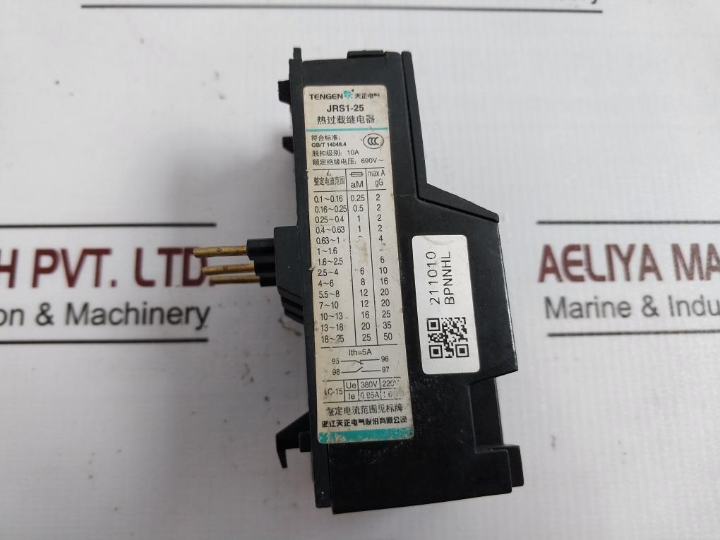 Tengen Jrs1-25 Thermal Overload Relay 690V 10A 5.5–8 A