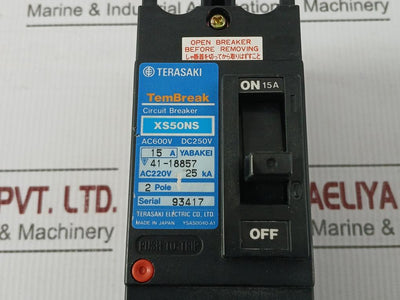 Terasaki-Ac600V-Dc250V-15A-2-pole-Circuit-Breaker-Xs50Ns-209017-2