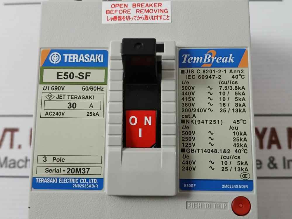 Terasaki E50-sf Tembreak No-fuse Breaker 3Pole 690V 50/60Hz