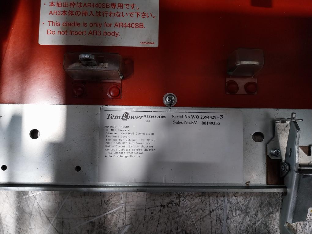 Terasaki Electric Ar440Sb-r Air Circuit Breaker 3 Pole 50/60Hz Max 4000A