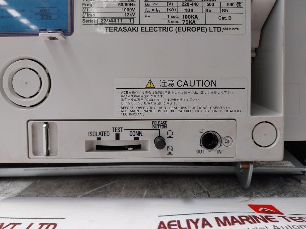 Terasaki Electric Ar440Sb-r Air Circuit Breaker 3 Pole 50/60Hz Max 4000A