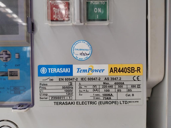 Terasaki Electric Ar440Sb-r Air Circuit Breaker 3 Pole 50/60Hz Max 4000A