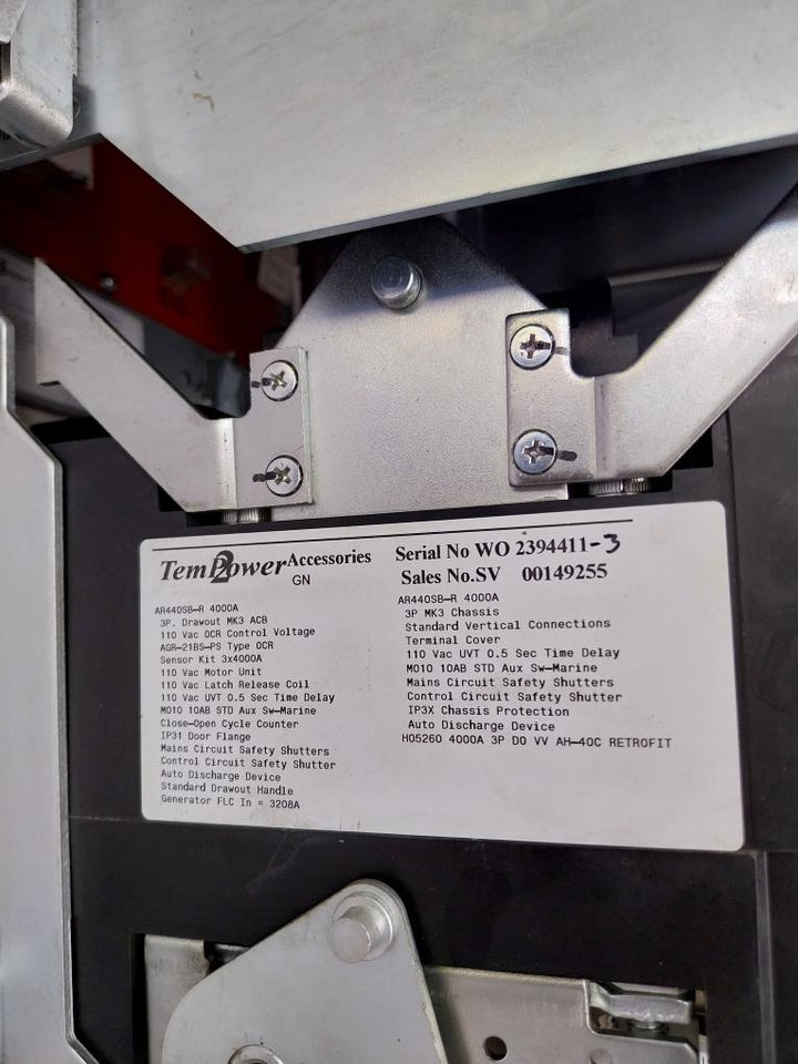 Terasaki Electric Ar440Sb-r Tempower 2 Air Circuit Breaker 3-pole 50/60Hz 1000V