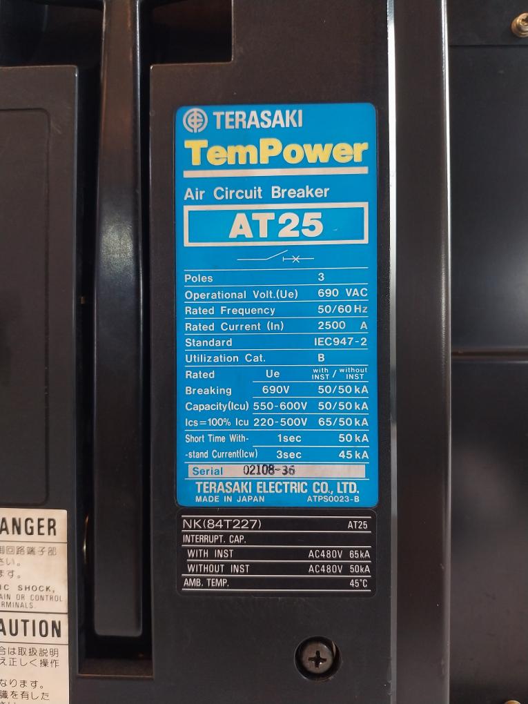 Terasaki Electric At25 Air Circuit Breaker 550-600V 50/50Ka Atps0023-b