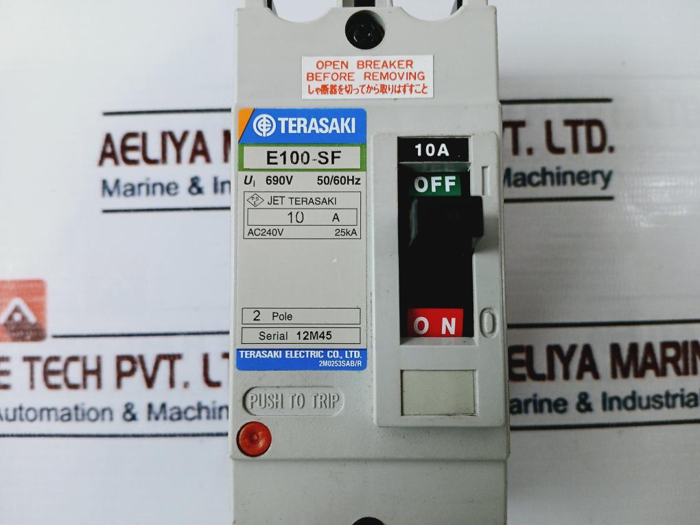 Terasaki Electric E100-sf 2 Pole 10A Circuit Breaker