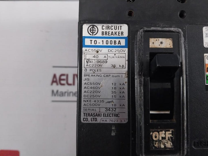 Terasaki Electric T0-100Ba Electric Circuit Breaker 200-230V 50/60Hz