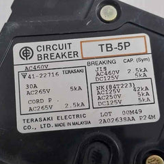 Terasaki Electric Tb-5p 2a0263saa P24m Circuit Breaker 30a Ac 460v