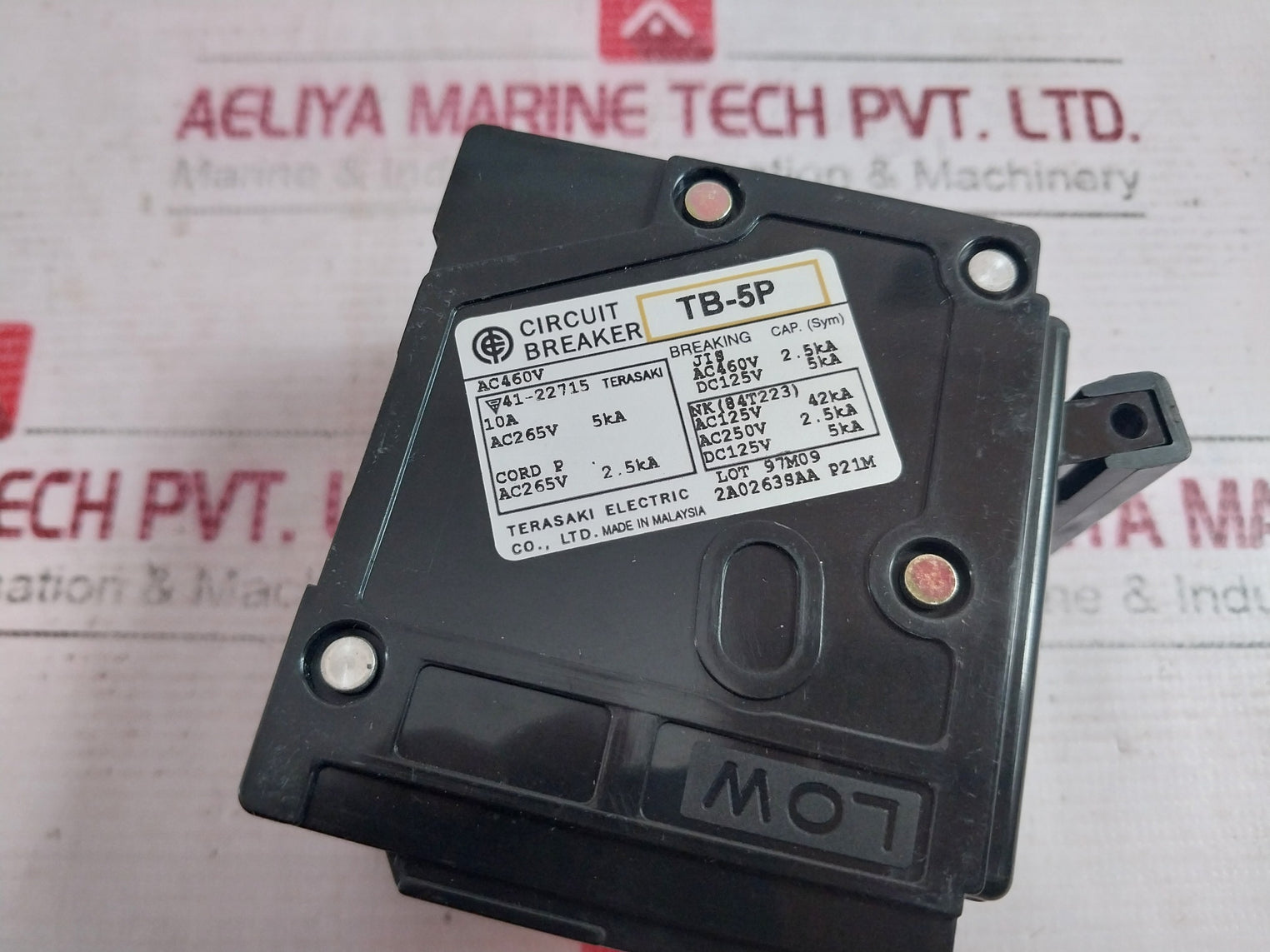 Terasaki Electric Tb-5P Circuit Breaker Ac460V 2A0263Saa P21M 10A Ac265V 5Ka