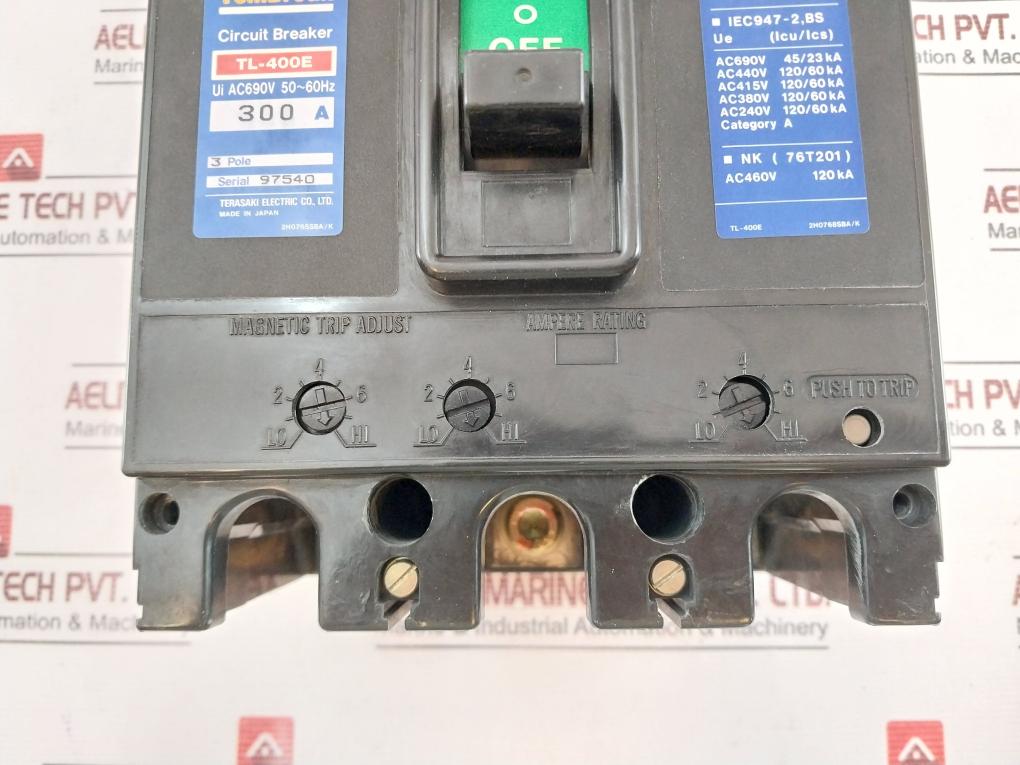 Terasaki Electric Teambreak Tl-400E Circuit Breaker 3 Pole 300A