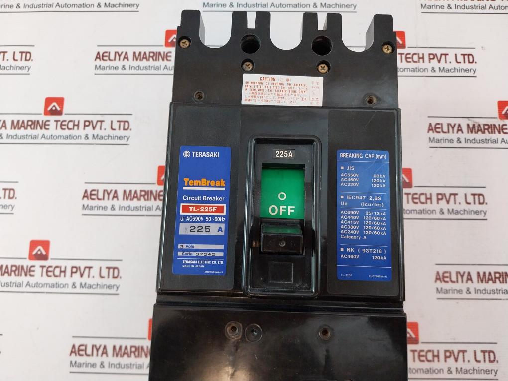 Terasaki Electric Tl-225F 3 Pole Molded Case Circuit Breaker Ac 690V 225A