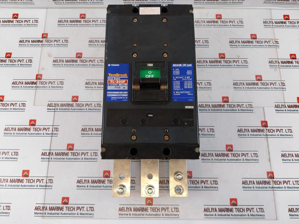 Terasaki Electric Tembreak Tl-800F Circuit Breaker Ac 690V 60Hz 700A 3 Pole