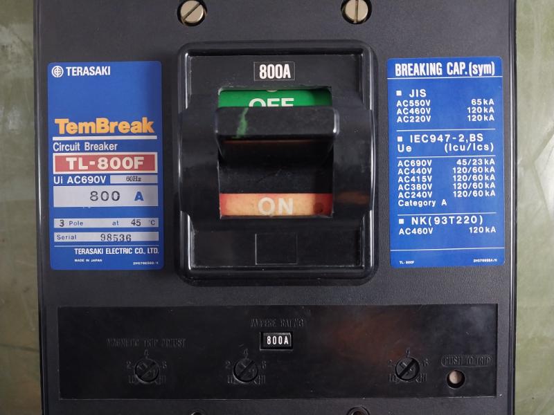 Terasaki Electric Tembreak Tl-800F Circuit Breaker Ac690V 60Hz