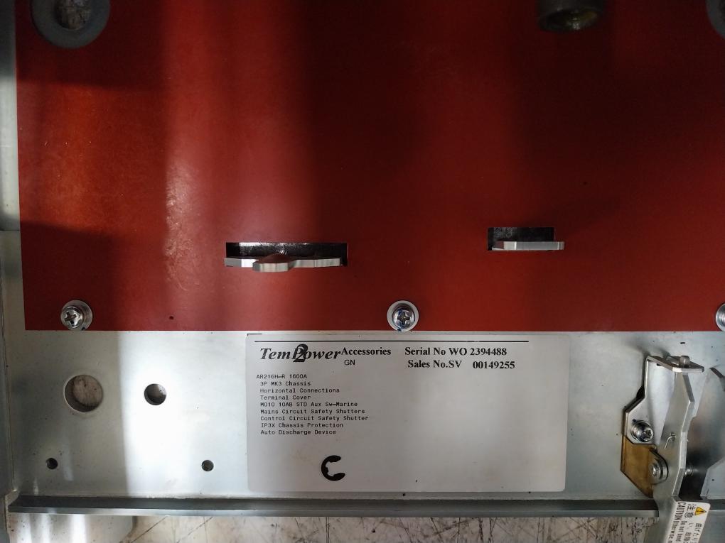 Terasaki Electric Tempower 2 Ar216H-r Air Circuit Breaker 1600A 3 Pole 50/60Hz