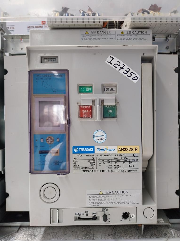 Terasaki Electric Tempower2 Ar332S-r Air Circuit Breaker 1000V 3200Amp 3 Pole