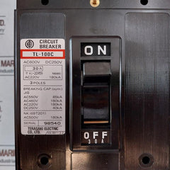 Terasaki Electric Tl-100C, 3 Pole Molded Case Circuit Breaker 30 A 600Vac