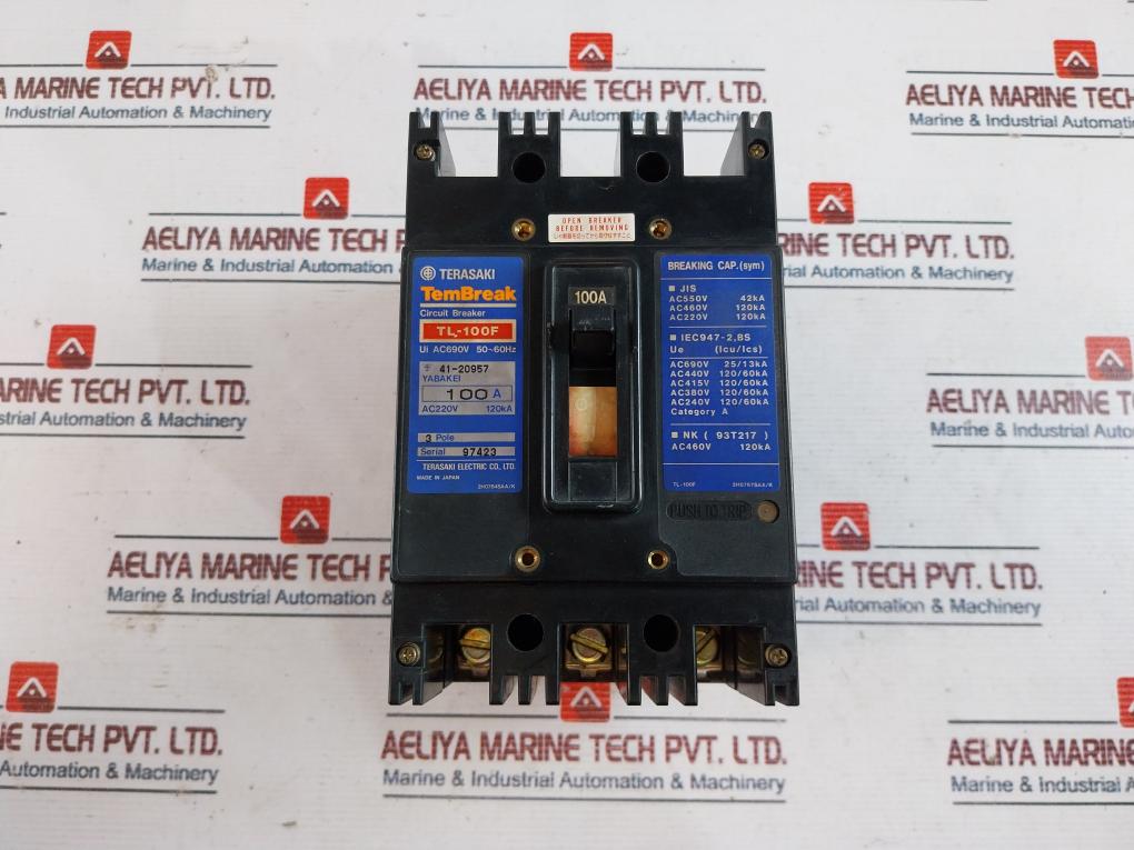 Terasaki Electric Tl-100F 3 Pole Tembreak Circuit Breaker 100A Ac220V 120Ka