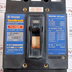 Terasaki Electric Tl-100F 3 Pole Tembreak Circuit Breaker 100A Ac220V 120Ka