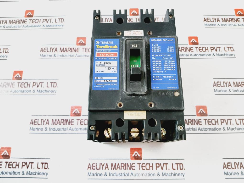Terasaki Electric Tl-100F Tembreak Circuit Breaker 15A 3 Pole Ac220V 120Ka