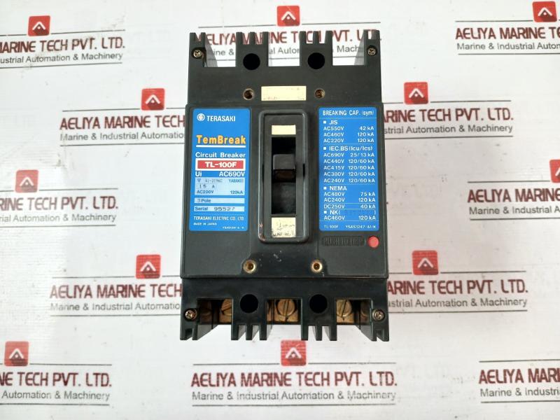Terasaki Electric Tl-100F Tembreak 3 Pole Current Limiting Circuit Breaker 15A