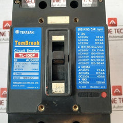 Terasaki Electric Tl-100F Tembreak 3 Pole Current Limiting Circuit Breaker 15A