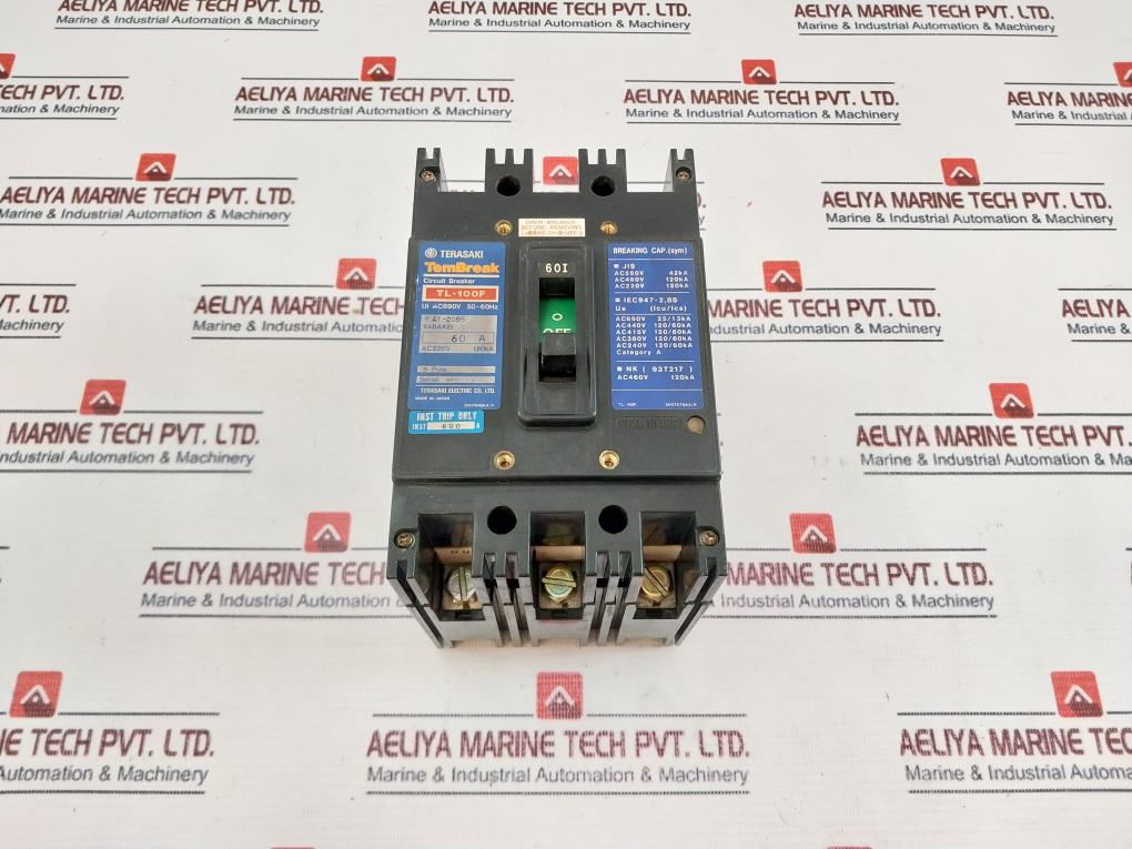 Terasaki Electric Tl-100F Tembreak Circuit Breaker 60A 3 Pole 200-480V 50/60Hz